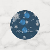 Blue Christmas Ornaments Confetti Konfetti (Klein Vorderseite)