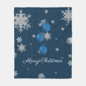 Blue Christmas Ornaments Fleece Blanket (Vorderseite)