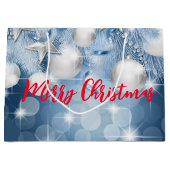 Blue Christmas Ornaments Große Geschenktüte (Vorderseite)