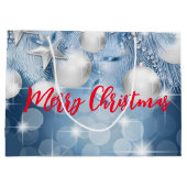 Blue Christmas Ornaments Große Geschenktüte (Rückseite)