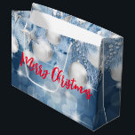 Blue Christmas Ornaments Große Geschenktüte<br><div class="desc">Blue Christmas Ornaments Große Geschenktasche Manchmal ist die Verpackung genauso wichtig wie die Gegenwart. Bestelle die perfekte selbstgestaltete Geschenktüte für ganz besondere Geschenke! Füge deine eigenen Bilder,  Fotos,  Designs oder Text hinzu und gestalte die perfekte Geschenkverpackung für deine Empfänger. Ideal für Geburtstage,  Jubiläen,  Feiertage und andere Anlässe.</div>
