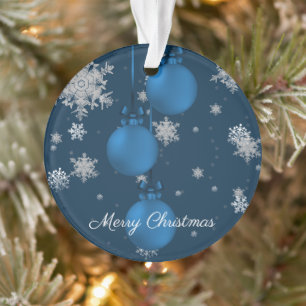 Blue Christmas Ornaments Holiday Ornament