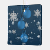 Blue Christmas Ornaments Keramik Ornament (Links)