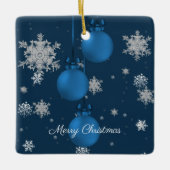 Blue Christmas Ornaments Keramik Ornament (Vorderseite)