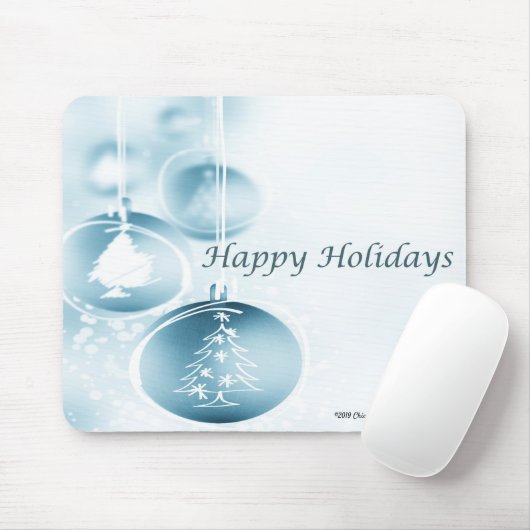 Blue Christmas Ornaments Mousepad (Mit Mouse)