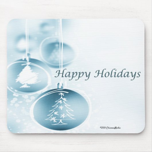 Blue Christmas Ornaments Mousepad (Vorne)