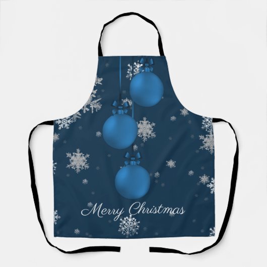 Blue Christmas Ornaments Schürze (Vorderseite)