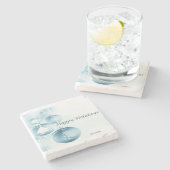 Blue Christmas Ornaments Steinuntersetzer (Seitenansicht)