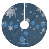 Blue Christmas Ornaments Tree Skirt Polyester Weihnachtsbaumdecke (Vorderseite)