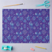 Blue Christmas Ornaments Weihnachten Seidenpapier (Basteln)