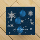 Blue Christmas Ornaments Weingeschenk Box<br><div class="desc">Geschenke eine Flasche Wein in dieser Ferienzeit mit einem Blue Christmas Ornaments Wein Geschenkbox. Das Design der Geschenkboxen umfasst ein Trio von hängenden Weihnachtsschmuckstücken mit abfallenden Schneeflocken und einem dunkelblauen Hintergrund. Mit diesem Design sind auch zusätzliche Geschenk- und Urlaubsartikel erhältlich.</div>