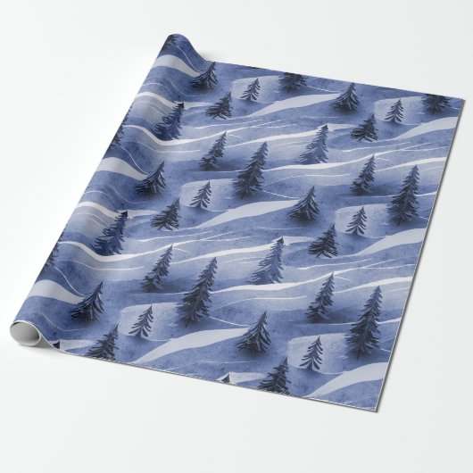 Blue Christmas Pattern#10 ID1009 Geschenkpapier (Ungerollt)