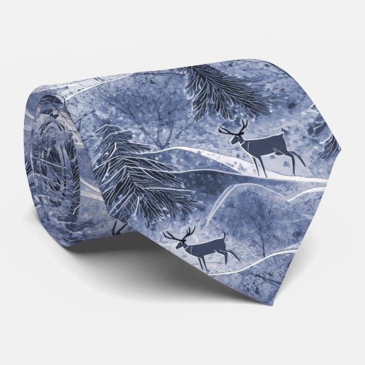 Blue Christmas Pattern#13 ID1009 Krawatte (Gerollt)