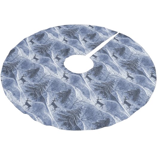 Blue Christmas Pattern#13 ID1009 Polyester Weihnachtsbaumdecke (Schrägansicht)