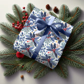 Blue Christmas Pattern#17 ID1009 Geschenkpapier