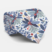 Blue Christmas Pattern#17 ID1009 Krawatte (Gerollt)