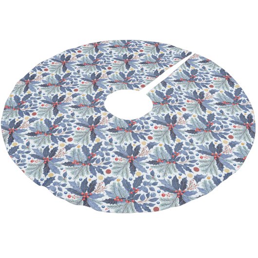 Blue Christmas Pattern#17 ID1009 Polyester Weihnachtsbaumdecke (Schrägansicht)