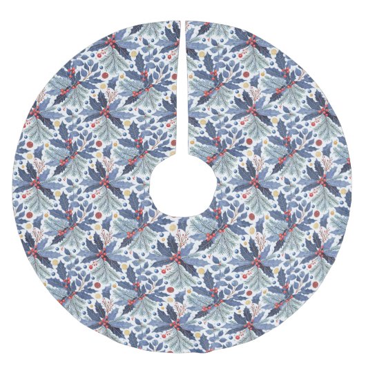 Blue Christmas Pattern#17 ID1009 Polyester Weihnachtsbaumdecke (Vorderseite)