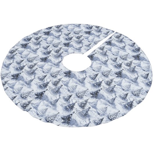 Blue Christmas Pattern#3 ID1009 Polyester Weihnachtsbaumdecke (Schrägansicht)