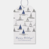 Blue Christmas Pattern#5 ID1009 Geschenkanhänger (Vorderseite)