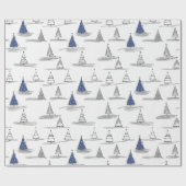 Blue Christmas Pattern#5 ID1009 Geschenkpapier (Flach)