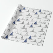 Blue Christmas Pattern#5 ID1009 Geschenkpapier (Ungerollt)