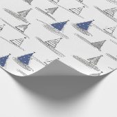 Blue Christmas Pattern#5 ID1009 Geschenkpapier (Ecke)