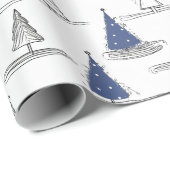 Blue Christmas Pattern#5 ID1009 Geschenkpapier (Rolleneckpunkt)