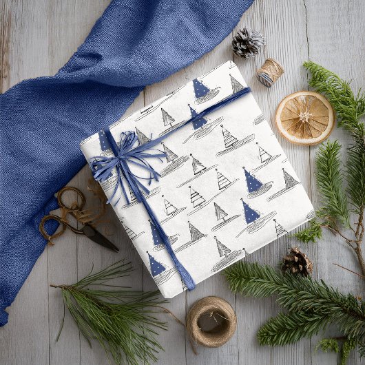 Blue Christmas Pattern#5 ID1009 Geschenkpapier