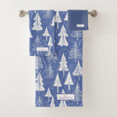 Blue Christmas Pattern#6 ID1009 Badhandtuch Set (Insitu)