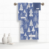 Blue Christmas Pattern#6 ID1009 Badhandtuch Set