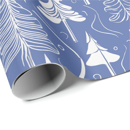Blue Christmas Pattern#6 ID1009 Geschenkpapier (Rolleneckpunkt)