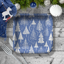 Blue Christmas Pattern#6 ID1009 Pappteller