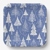 Blue Christmas Pattern#6 ID1009 Pappteller (Vorderseite)