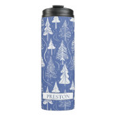 Blue Christmas Pattern#6 ID1009 Thermosbecher (Vorderseite)