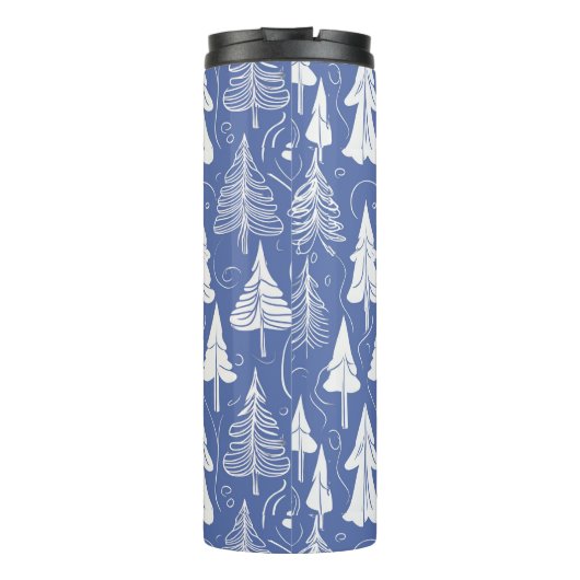 Blue Christmas Pattern#6 ID1009 Thermosbecher (Rückseite)