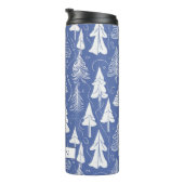 Blue Christmas Pattern#6 ID1009 Thermosbecher (Nach rechts gedreht)
