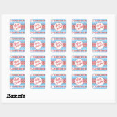 Blue Christmas Pattern Geschenkklammer Quadratischer Aufkleber (Blatt)