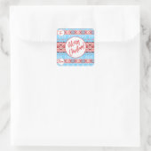 Blue Christmas Pattern Geschenkklammer Quadratischer Aufkleber (Tasche)
