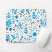 Blue Christmas Pattern Mousepad (Mit Mouse)