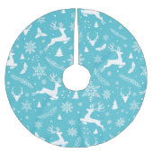 Blue Christmas Pattern Polyester Weihnachtsbaumdecke (Vorderseite)