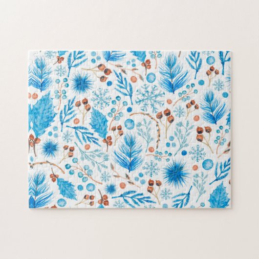 Blue Christmas Pattern Puzzle (Horizontal)