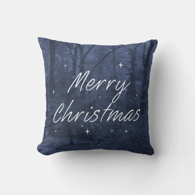 Blue Christmas Pillow Kissen (Vorderseite)