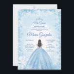 Blue Christmas Princess Quinceanera Einladung<br><div class="desc">Blue Christmas Princess Quinceanera Einladung</div>