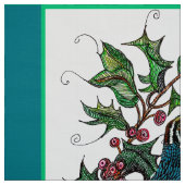 Blue Christmas Quail Stoff (Muster)