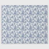 Blue Christmas Santa Toile Geschenkpapier (Flach)