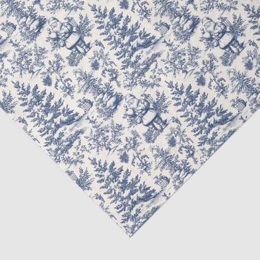 Blue Christmas Santa Toile Seidenpapier (Ausschnitt)