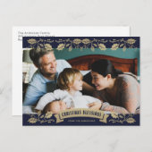 Blue Christmas Segen Christliches Foto Feiertagspostkarte (Vorne/Hinten)