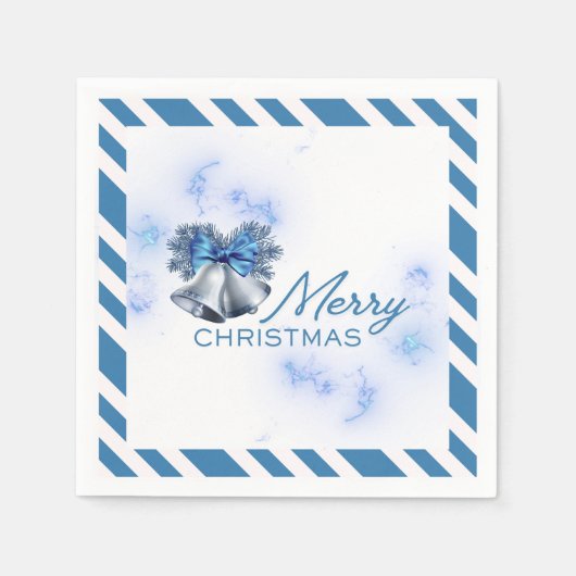 Blue Christmas Silver Bells  Serviette (Vorderseite)