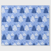 Blue Christmas Snow Globes Geschenkpapier (Flach)